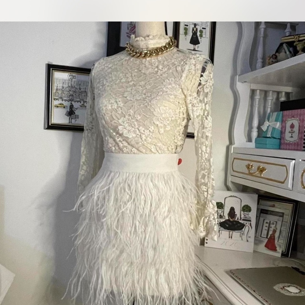 Genuine Ostrich Feather Dress - Club Monaco - size 2
